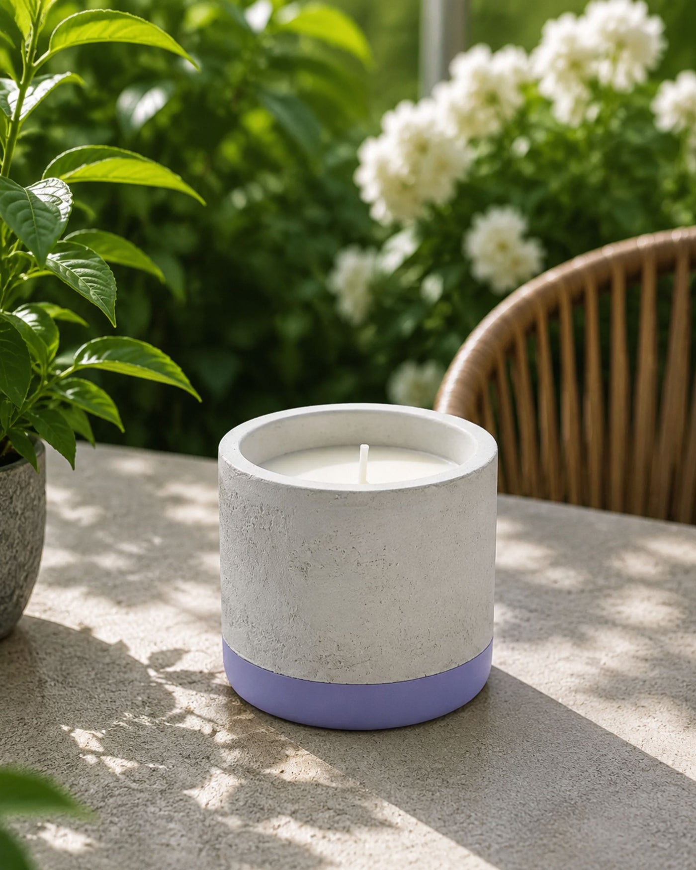 Concrete Lavender Citronelle Scented Candle